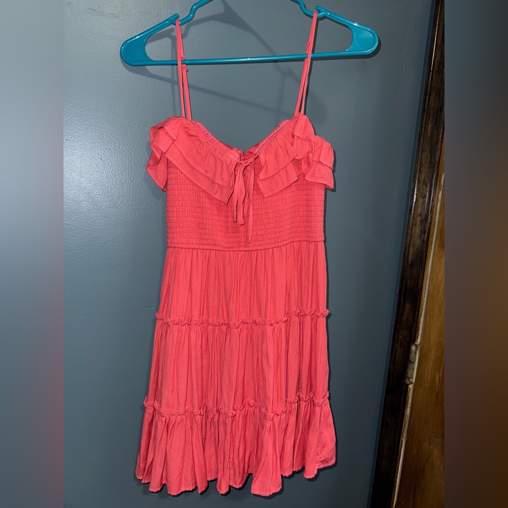Francesca's Collections Pink Ruffle Mini Dress - Picture 3 of 4